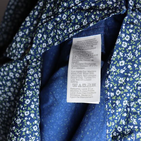 J.Crew Flex Washed Slim Shirt Medium Blue Floral Print - Picture 4 of 4